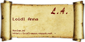 Loidl Anna névjegykártya
